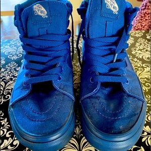 Vans Monochromatic Blue High Tops size 7.5 worn in